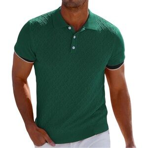 GRACE KARIN Mens Breathable Polo Shirts Short Sleeve Lightweight Knit Shirt XL